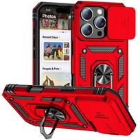 Armor Case for iPhone 16e 16 14 13 12 11 15 Pro Max Plus Mini XR X XS Ring Stand Rotating Slide Camera Lens Military Grade Cover For iPhone 13 Mini