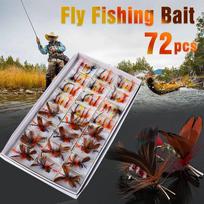 Sougayilang Fly Baits žvejybos kabliukas lauko sportui, 72 vnt. Dėžutė aukštos kokybės muselinės žvejybos masalo 72pcs