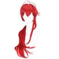 Anime 80cm Diluc perukas Genshin Impact Cosplay raudoni plaukai ilgi garbanoti modeliai, karščiui atsparus suaugusiems vyrams, moterims, Helovino vaidmenims 80CM raudona