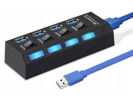USB 3.0 šakotuvas Retoo, 4 lizdai, Juoda