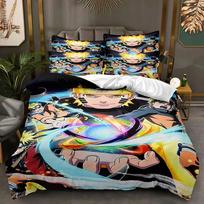 Naruto Uzumaki rašto patalynės komplektas Anime spausdinama poliesterio užvalkalų komplektas 3 dalių Vaikams Suaugusiems Dvigulė Twin King EU Twin 135x200cm