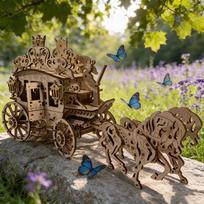Luxury Carriage DIY Wooden 3D Puzzle Model Package Creative Holiday and Birth Date Present Toy great for daily use balta