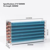 Vario Vamzdelio Aliuminio Fin Garintuvas Kondensatorius Radiatorius Šaldytuvas Šaldiklis Šaldymo Įranga 2*6*300MM juoda