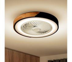 Brilagi-LED Dimeriuojamas šviestuvas su ventiliatoriumi LED/30W/230V 3000-6500K juoda/ąžuolas +nuotolinio valdymo pultas