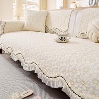 French cream style sofa cover, a whole straight row sofa cover, high-end leather non-slip sofa cushion 70*70cm