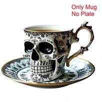 Stilingas dervos kaukolės kavos puodelis Bonehead dizainas Gotikinis kaukolės smulkintuvas Kavos arbatos puodelių rinkinys Kolekcionieriams 101-200ml black