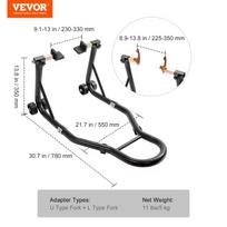 SucceBuy Motociklo stovas keltuvas 850 svarų Priekinis galinis kombinuotas stovas keltuvas Stovas Priekinio ir galinio rato šakės stovas Sunkiosios apkrovos galinio rato stovas Rear Wheel