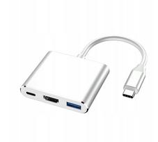 USB-C adapteris E379, 3in1, 4K HDMI, Juoda
