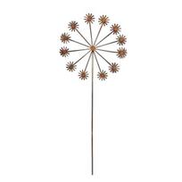 Metal Dandelion Garden Stake Distressed Rusty Dandelion Statue Outdoor 3D Flower Yard Art Stake for Garden Patio Lawn Flower Bed Decoration 1pc A