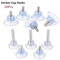 10Pcs M6/M8 Screw Rubber Suction Cup Wall Hook Sucker Transparent Suckers Turn Nut Glass Table Tops Storage Tool Hooks M6 x 13mm
