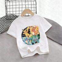 2026 Vaikų Pokemon T-shirt Pikachu Charmander Squirtle Bulbasaur Grafinis Marškinėlis Berniukams Mergaitėms Vasaros Trumpomis Rankovėmis Suaugusiųjų Laisvalaikio Viršutiniai Drabužiai 110