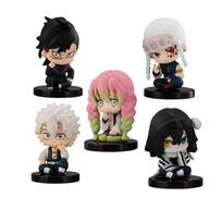 5Pcs/Set Q Version Demon Slayer Sitting Ghost Doll Tanjiro Nidouzi Inosuke Zenizu Figure Action Figure Model kid Xmas Gifts
