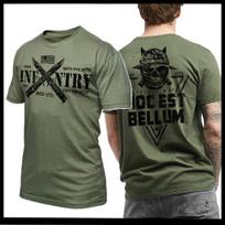 Infantry T-Shirt Army US Flag Combat Grunt War Veteran Tee Size S-2XL tee 4XL
