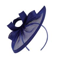 Elegantiška Kentucky Derby tinklinė skrybėlaitė, natūralūs vakarėlių plaukų aksesuarai, madingas galvos apdangalo aksesuaras iškyloms ir išvykoms į paplūdimį mėlyna