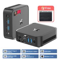 HUIDUN H80 MINI KOMPIUTERIS AMD Ryzen 5 3500U Windows11 Pro 16GB 512GB SSD Bluetooth keyboard juoda