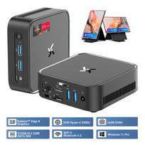 HUIDUN H80 MINI KOMPIUTERIS AMD Ryzen 5 3500U Windows11 Pro 16GB 512GB SSD Portable Monitors TABLE 10 juoda