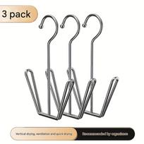 Stainless Steel Shoe Rack 3pcs Stainless Steel U-Shaped Shoe Drying Rack | Windproof, Quick-Dry, Space-Saving .