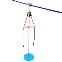 Zipline rinkinys vaikams ir suaugusiems, 52 pėdų Zip Line rinkiniai iki 330 svarų, Greitai surenkamas Zipline kieme lauke, Žaidimų aikštelės pramogos su Zipline, Nailonas
