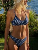 Taškuotas Princo Žemas Liemuo Seksualus Greitai Džiūstantis Bikini Komplektas Elegantiški Moteriški Maudymosi Kostiumai XS