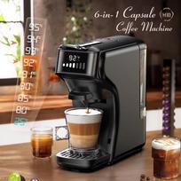 6 viename kapsulinis kavos aparatas karštas/šaltas daugkartinis espreso kavinukas kapučino kavos virimo aparatas Dolce Gusto Nespresso malta kava H1B juoda