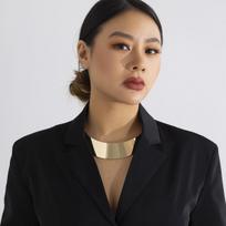 Punk Vintažinis Auksinės Spalvos Metalinis Torques Choker Karoliai Moterims Per didelis Platus Apykaklės Kaklo Grandinėlė Steampunk Papuošalų Aksesuarai