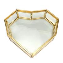 Stiklinė žiedų dėžutė Širdies formos dėžutė Praktiška papuošalų dėžutė Vitrina Heart-shaped