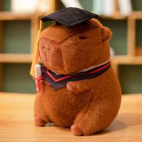 Adorable Graduation Capybara Stuffed Animal Plush Toy featuring Doctor Cap Gentle Cute And Charming Capybara Pillow designed for Graduation 23cm ruda