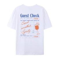 Guest Check Spritz Back Print TShirts Funny Cocktail Lover T Shirt Loose Cool Y2k Graphic Tees Unisex Summer Vintage Women Tops S