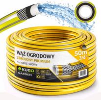 Sodo žarna 3/4" 50m 4 sluoksnių, sustiprinta guminė, Premium, Lenkijos gamybos