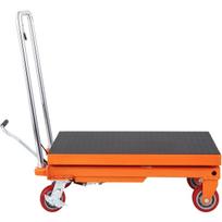 Hydraulic Lift Table Cart, 1100lbs Capacity 35.4  Lifting Height, Manual Single Scissor Lift Table with 4 Wheels and Non-slip Pad, Hydraulic Scissor