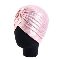Naujos Moteriškos Auksinės Sidabrinės Turbanų Kepurės Chemoterapijos Bandana Hidžabas Klostyta Indiška Kepurė Turbante Kepurė Moterims Plaukų Slinkimo Skara Musulmoniški Galvos Apdangalai