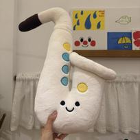 Xiaohongshu tas pats saksofono muzikos instrumento lėlė mesti pagalvė pliušinis žaislas muzikos koledžas atminimo dovana meno studentas 20Cm pendant [0.1kg] balta