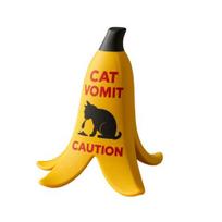 1/2 vnt. Katės vėmimo įspėjimo ženklas Banano žievės katės vėmimo įspėjimo ženklas Namų biurui 1pc