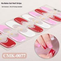 French-style No-bake Gel Nail Stickers, Glittery Gradient, Amazonian Style, No-bake Nail Stickers CMK-0077