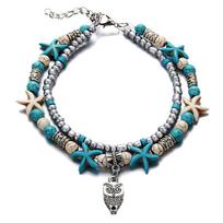 Boho Summer Beach Anklets For Women Turtle Shell Starfish Tree of Life Elephant Ankle Bracelet Multilayer Chain On Foot Jewelry