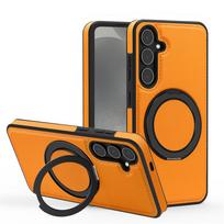 Besisukantis stovas Odinis magnetinis telefono dėklas, skirtas Samsung S26 S25 Edge S24 Ultra FE S22 S23 Plus, verslo apsauginis dangtelis For Galaxy S22Plus&Case & Holder