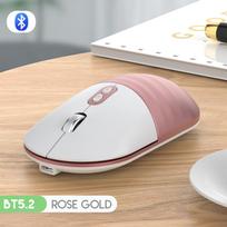 Įkraunama dvigubo režimo 2,4 GHz belaidė pelė Bluetooth 5.2 Stalinio kompiuterio pelė su vienu paspaudimu su USB kabeliu Žaidimų pelės BT 5.2 Rose gold