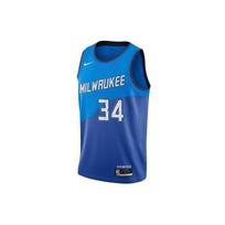 Nike 2020-2021 NBA Bucks City Edition Giannis Antetokounmpo No. 34 Jersey Men Jersey Blue CN1743-408 S blue