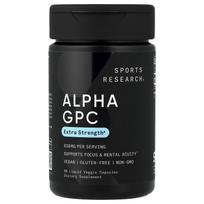 Sports Research, Alpha-GPC, Skystos daržovių kapsulės, 60 kapsulių (315 mg kapsulėje)