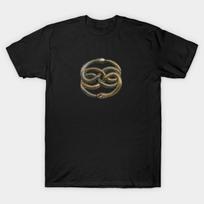 Men Black Print T-shirt Neverending Story - Auryn Necklace No-Cut Transfer Paper Print Cotton Tshirt 4XL juoda