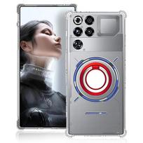 For ZTE Nubia Red Magic 11 Pro Plus Magnetic Ring Holder Cover for Redmagic11 11pro+ Shockproof Airbag Clear Silicone Case Shell Red Magic11 Pro Plus