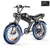 EMOKO C93 Retro Elektrinis Dviratis 1000W Variklis 20  Stori Padangų Miesto E-Dviratis 48V20Ah Baterija Ilgo Nuotolio Kalnų Dviratis MTB Visureigis Dviratis Black 1000W 48V20AH