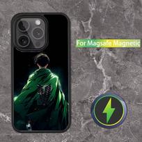 Levi Ackerman Attack on Titan Phone Case For iPhone 16,15,14,13,12,11,Pro,Max,Plus,Mini,SE Magsafe Magnetic Wireless Charging iPhone12mini