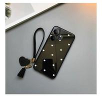 For Realme GT 6 T GT6 Small Love Heart Tempered Glass Shockproof Hard Cover for Realme GT 6T NEO 6 5 SE NEO3 Wrist Strap Case Realme GT 6