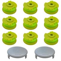 Pjovimo laido ritė atsarginė AC80RL3 suderinama su Ryobi One+ 18V 24V 40V Ø2mm L3,4m [9 ritės + 2 dangteliai]Phonillico® geltona
