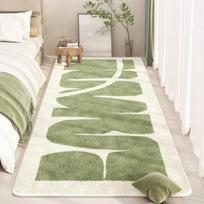 Luxury Plush Faux Sheepskin Lightweight Soft Green Bedside Mat -Rectangular Area Mat for Bedroom & Living Room Decor, Machine Washable 80*160cm beige