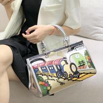 Bag Women'S Splicing Contrasting Color Retro Handbag Handmade Creative Shoulder Messenger Bag sidabras