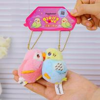 6cm Cartoon Enjoyable Couple Birds Plush Toy Pentant Two Combination Parrot Plush Toy Home Decor Valentine's Day Present Designed For Girlfriend about 6cm