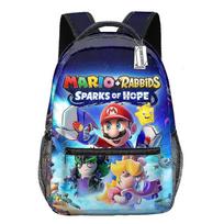 ANUTETOUNI Super Mario 3D Printed Backpack, Multiple Compartments, Blue, 30x15x41cm, Nylon, School Backpack