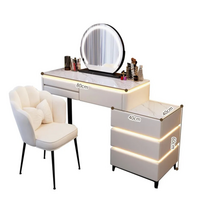 LED kosmetinis staliukas, Ana stalviršis 80 cm - baltas